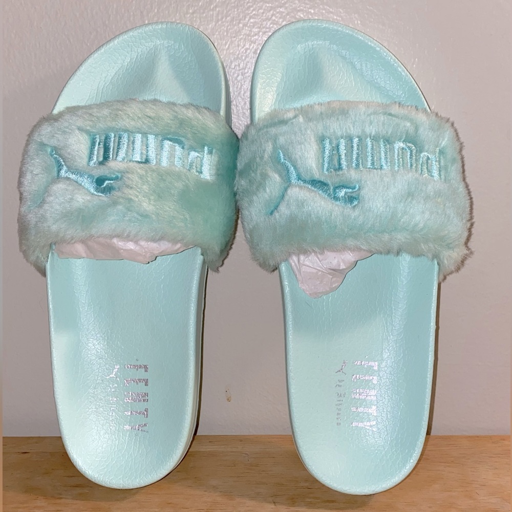 Rihanna x Puma Fenty furry slide sandals. Brand new, never worn. No box.